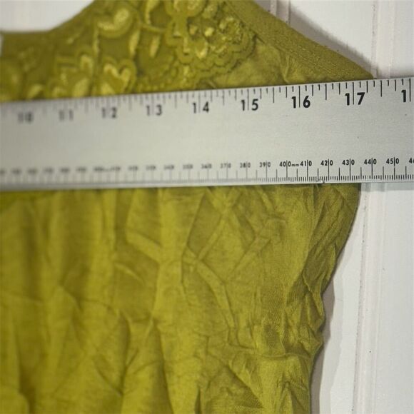 Dressbarn Green Lace Trim Camisole Tank Top Size Large Adjustable Straps Boho - Picture 4 of 9